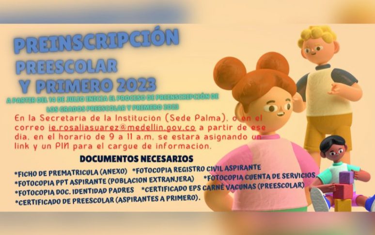 Preinscripción preescolar y primero 2023