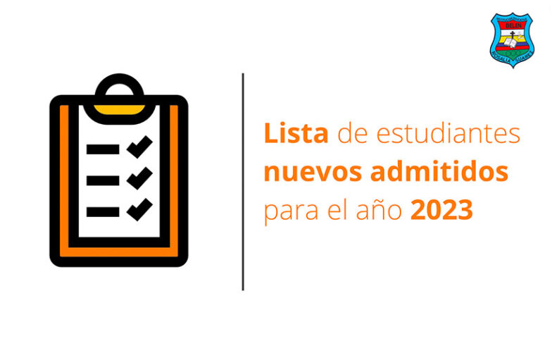 Listado de admitidos nuevos para el 2023
